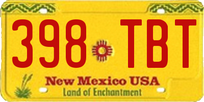 NM license plate 398TBT