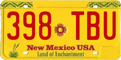 NM license plate 398TBU