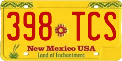 NM license plate 398TCS