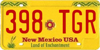 NM license plate 398TGR