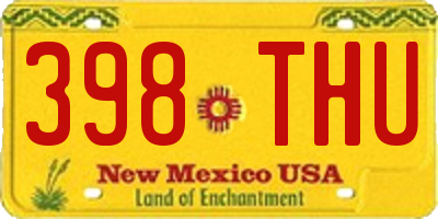 NM license plate 398THU