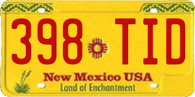 NM license plate 398TID
