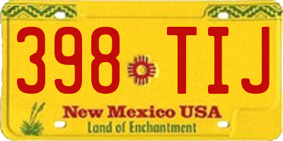 NM license plate 398TIJ