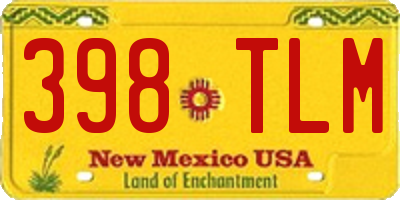 NM license plate 398TLM
