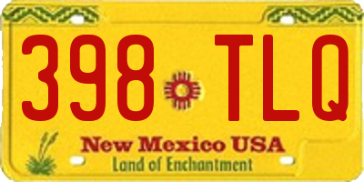 NM license plate 398TLQ