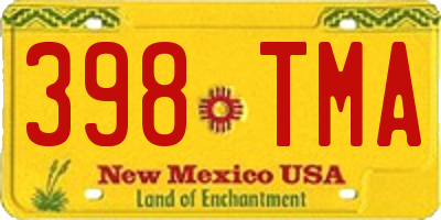 NM license plate 398TMA