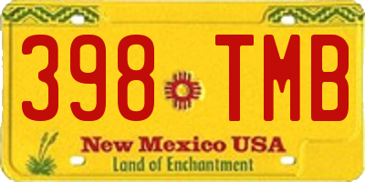 NM license plate 398TMB
