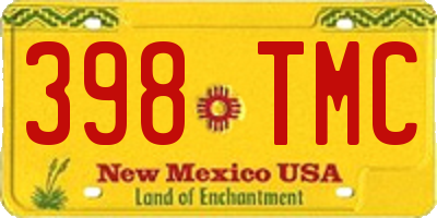 NM license plate 398TMC