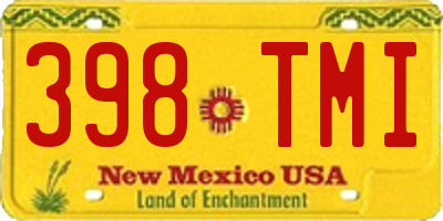 NM license plate 398TMI