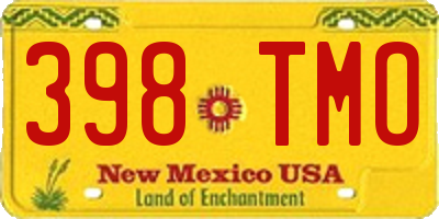 NM license plate 398TMO
