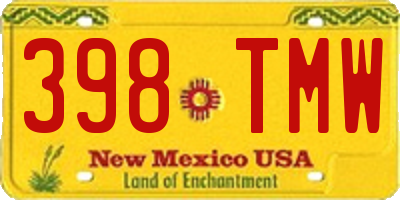 NM license plate 398TMW