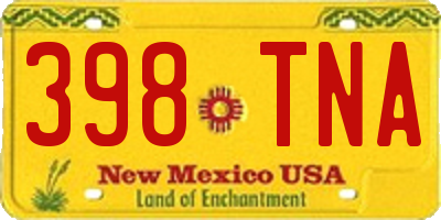 NM license plate 398TNA