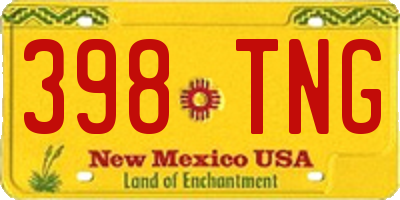 NM license plate 398TNG