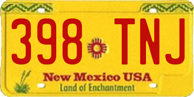 NM license plate 398TNJ