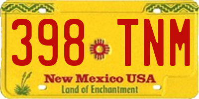 NM license plate 398TNM