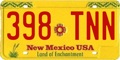 NM license plate 398TNN