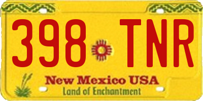 NM license plate 398TNR
