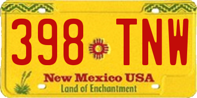 NM license plate 398TNW