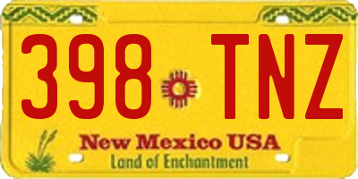 NM license plate 398TNZ