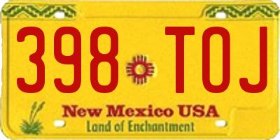 NM license plate 398TOJ
