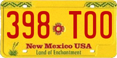 NM license plate 398TOO