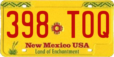 NM license plate 398TOQ
