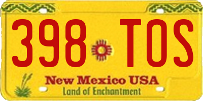 NM license plate 398TOS