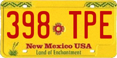 NM license plate 398TPE