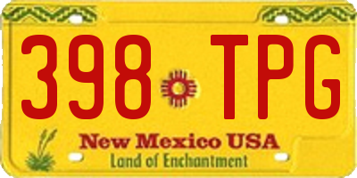 NM license plate 398TPG