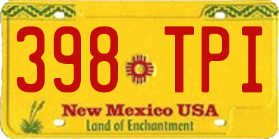 NM license plate 398TPI