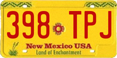 NM license plate 398TPJ