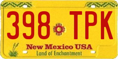 NM license plate 398TPK