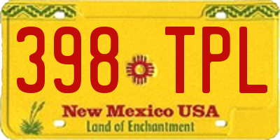 NM license plate 398TPL