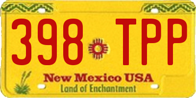 NM license plate 398TPP
