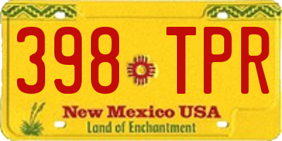 NM license plate 398TPR