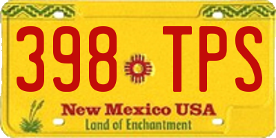 NM license plate 398TPS