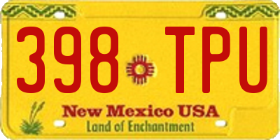 NM license plate 398TPU