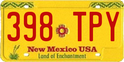 NM license plate 398TPY