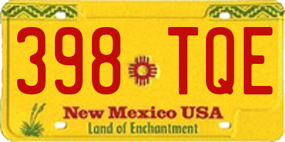 NM license plate 398TQE