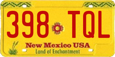 NM license plate 398TQL