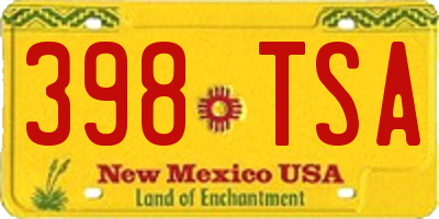 NM license plate 398TSA