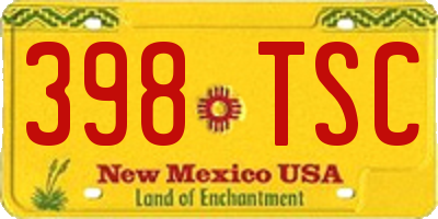 NM license plate 398TSC