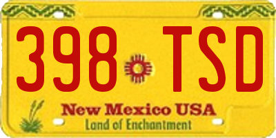 NM license plate 398TSD