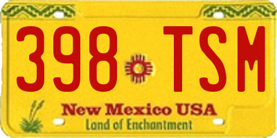 NM license plate 398TSM