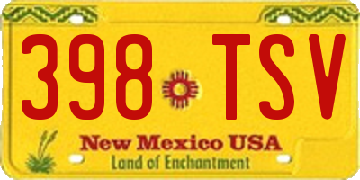 NM license plate 398TSV