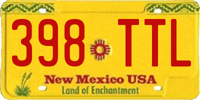 NM license plate 398TTL