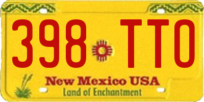 NM license plate 398TTO