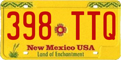 NM license plate 398TTQ