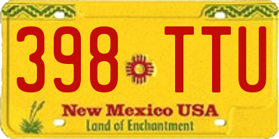 NM license plate 398TTU