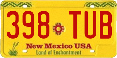 NM license plate 398TUB
